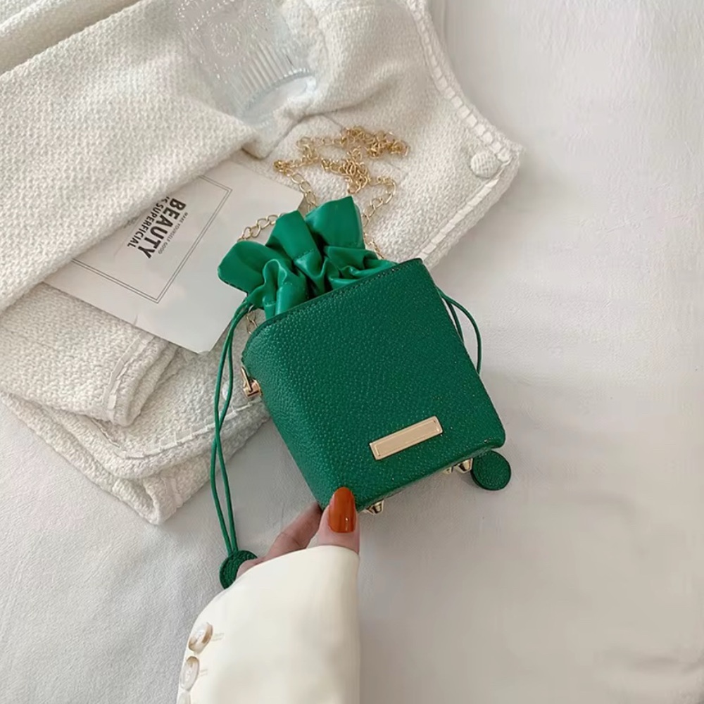 Green Drawstring Mini Bag